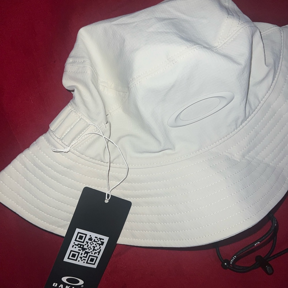 New Y2k Oakley Field Boonie Beige Cream Hat Cap Tonal Logo Size S/M